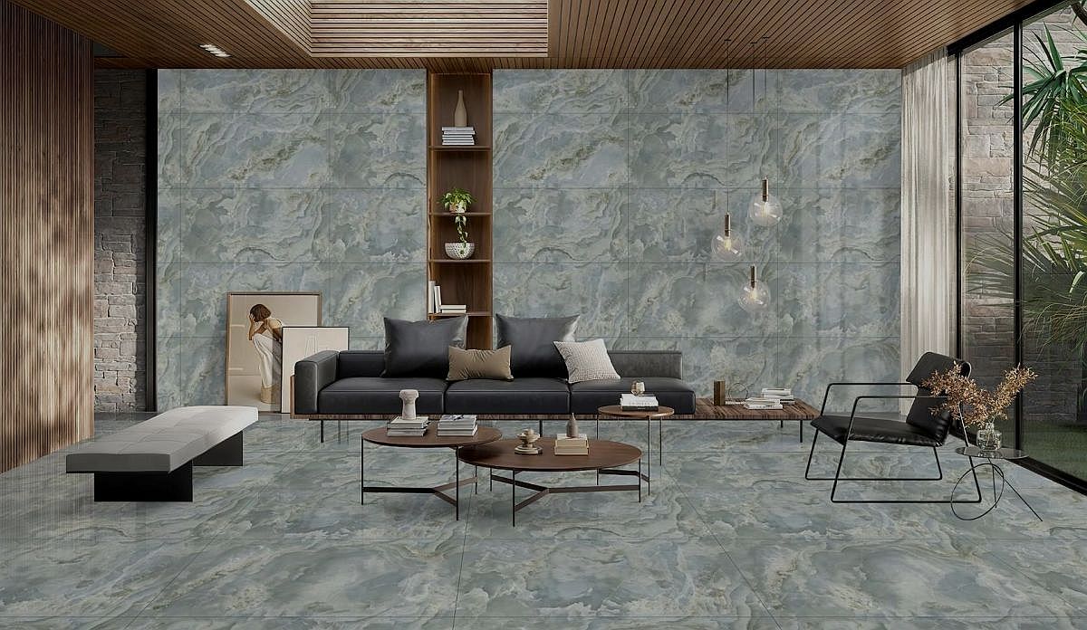 Stylish living room with premium Laurent tiles
