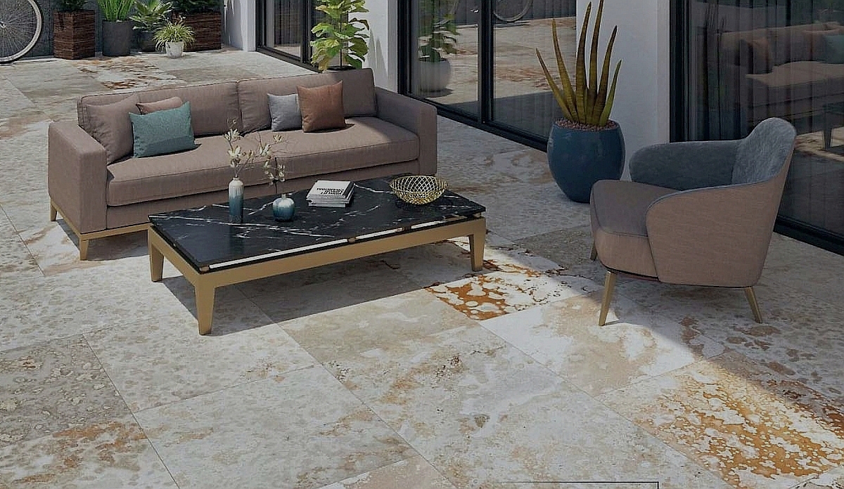 Stylish living room with premium Laurent tiles